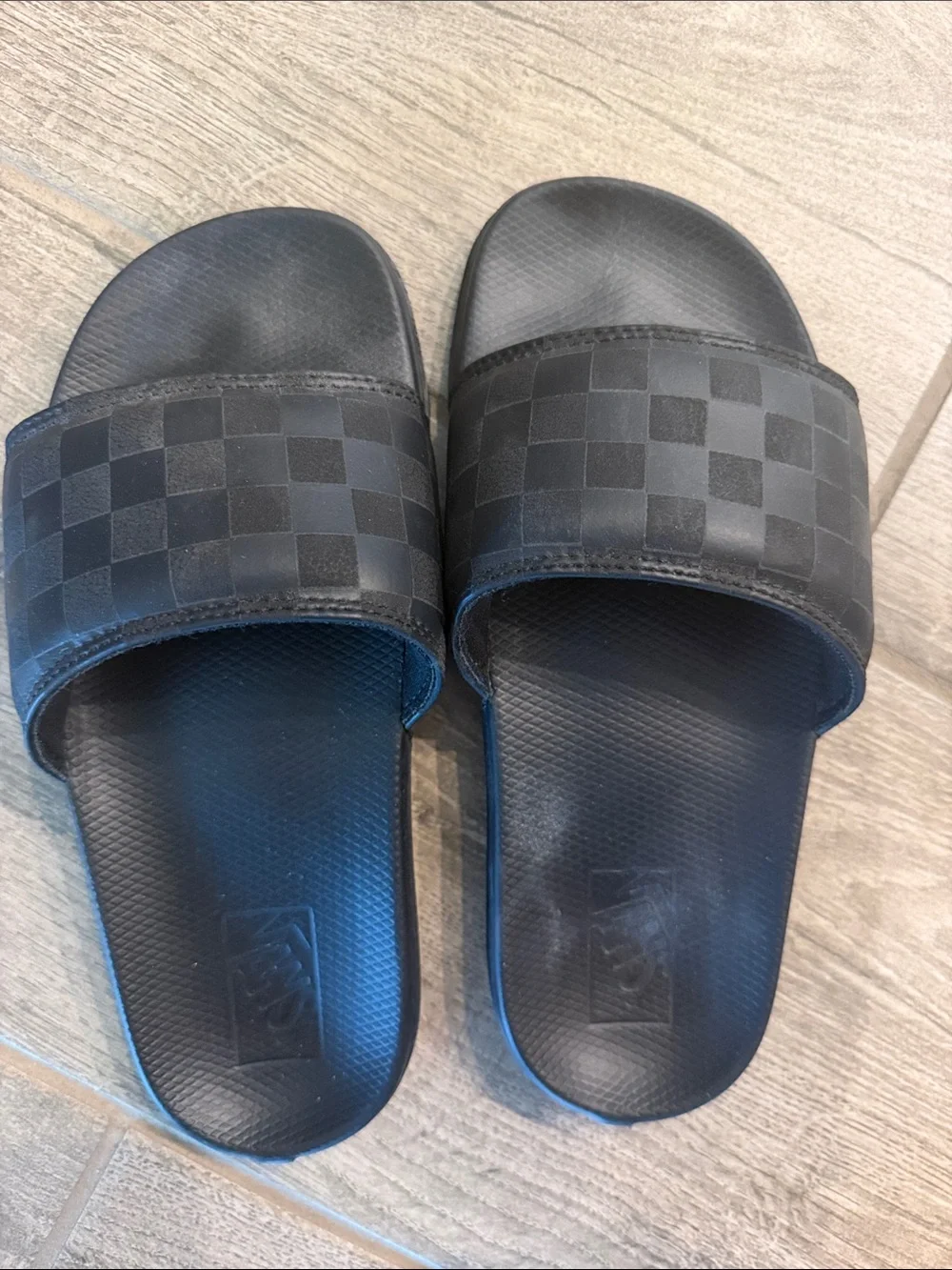 Vans Black Checkered Slip-On Slides